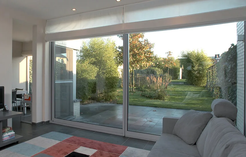 Aluminium lift and slide patio door interior view