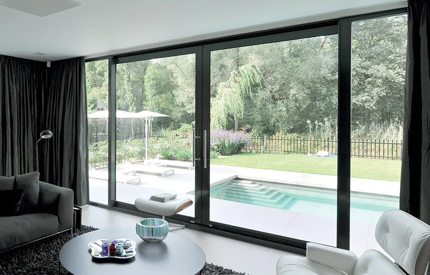 Black patio doors