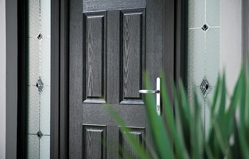 Modern black contemporary composite door