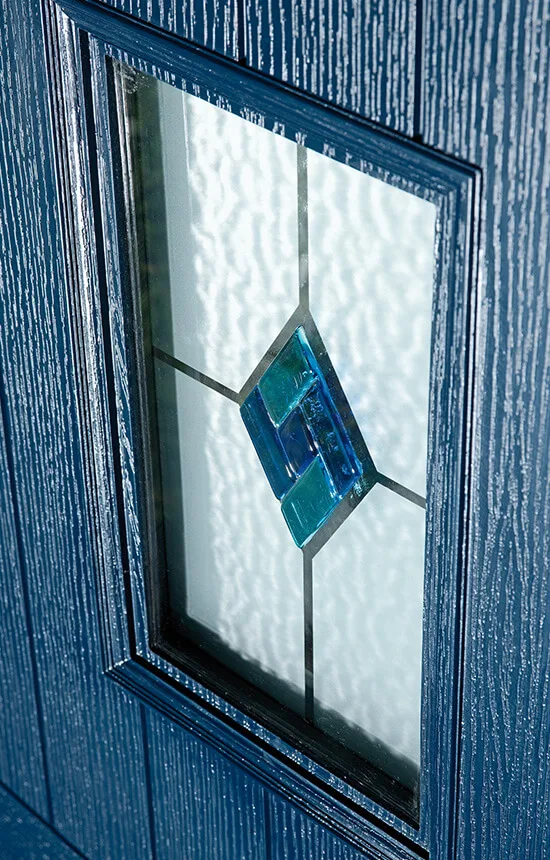Composite door glazing detail