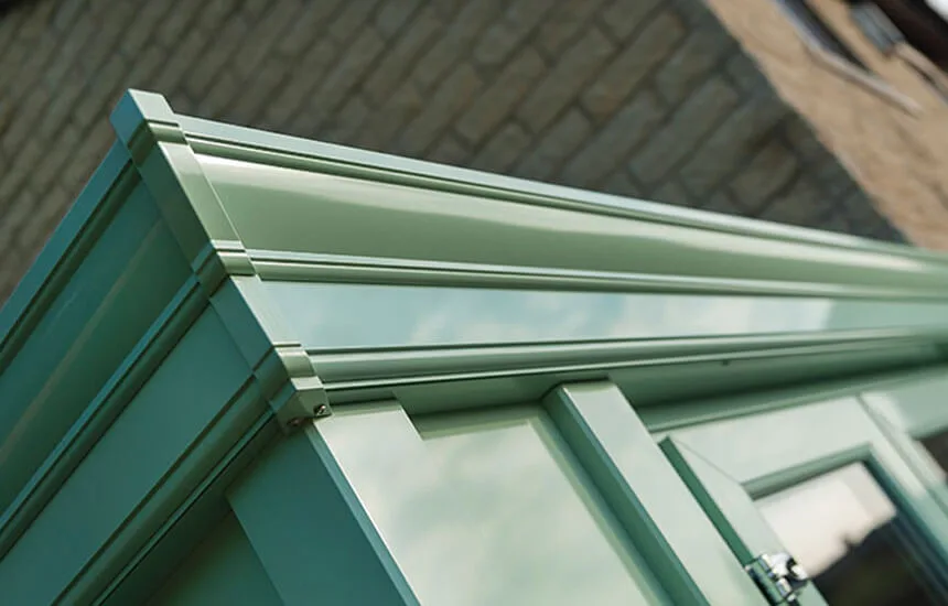 Conservatory roofline detail with finial cresting