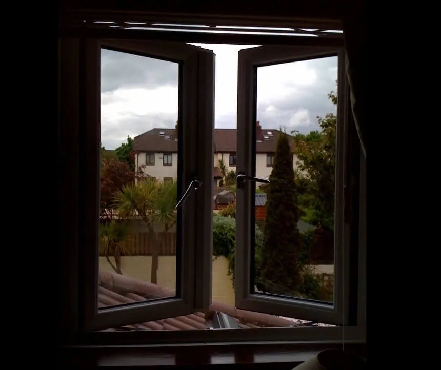 French uPVC windows from interior view