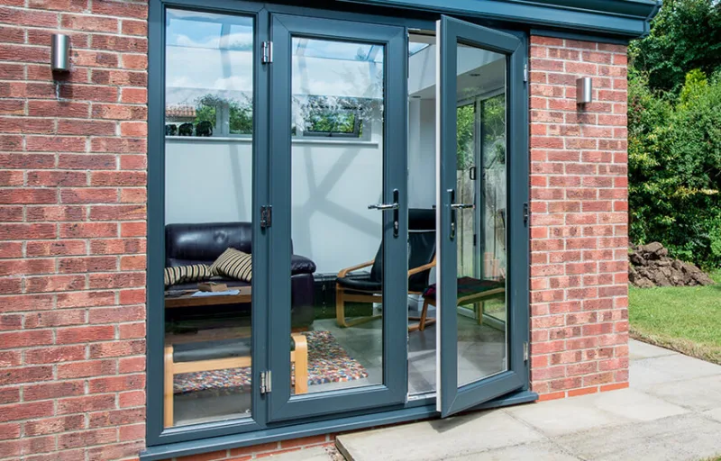 Grey uPVC French door