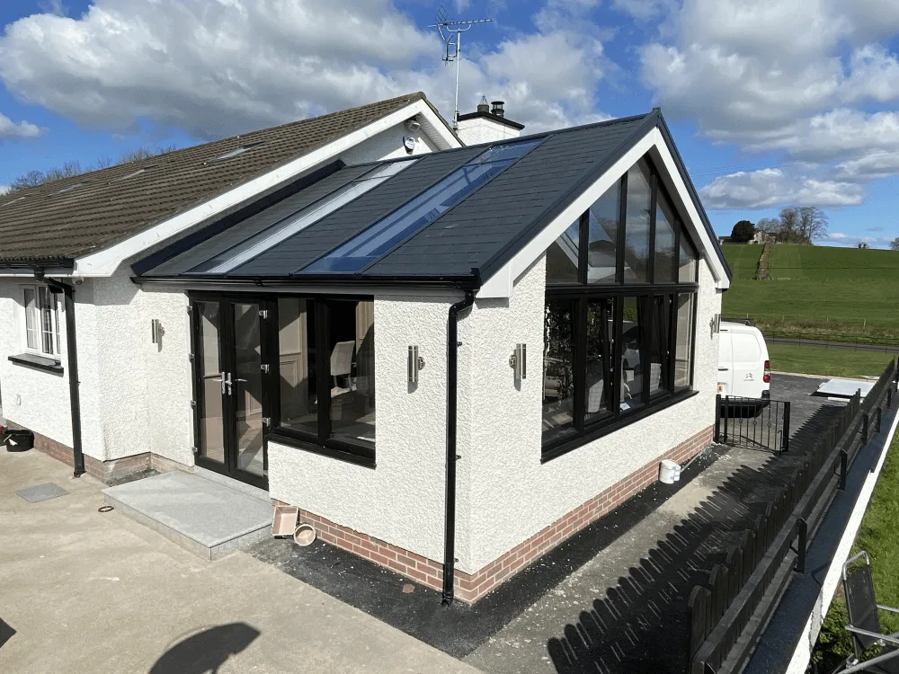UltraRoof tiled extension roof with glazed panels
