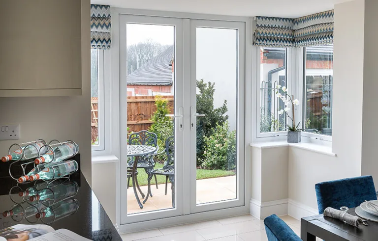 White PVC French door interior view