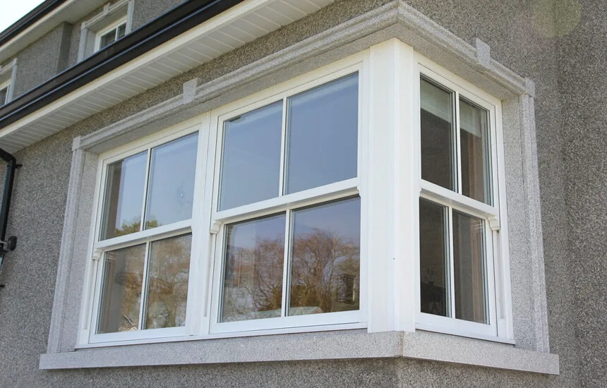 White sash corner windows