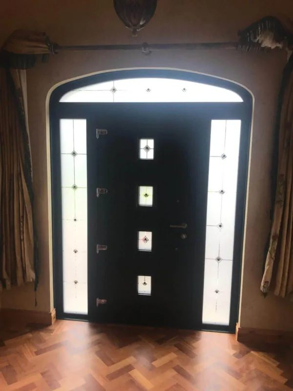 Modern black contemporary composite door