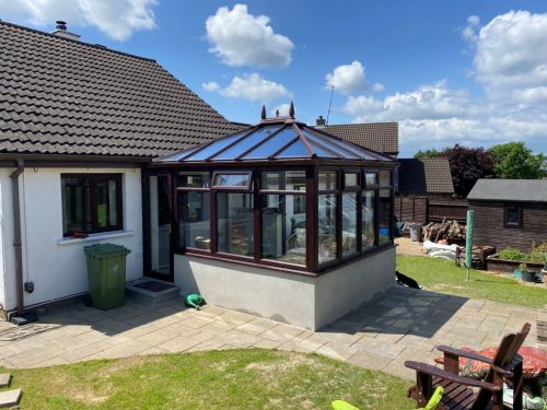 glass roof conservatory installation