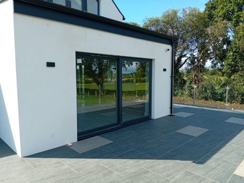 black aluminium sliding patio door installation