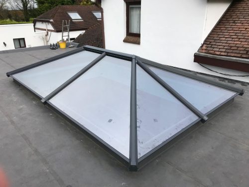 close-up after image of lantern roof installation