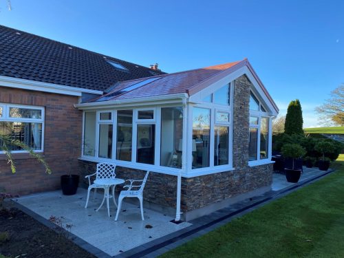 white upvc conservatory with ultraroof