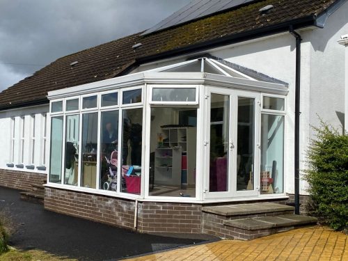 white upvc conservatory prior to upgrade