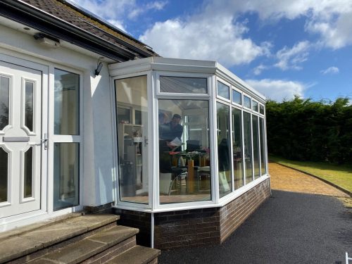 white upvc conservatory prior to upgrade